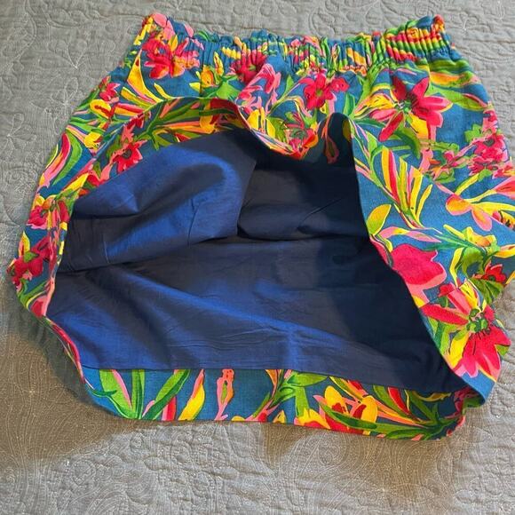 J.Crew tropical bright floral pull on linen blend skirt size 4 - Picture 6 of 9